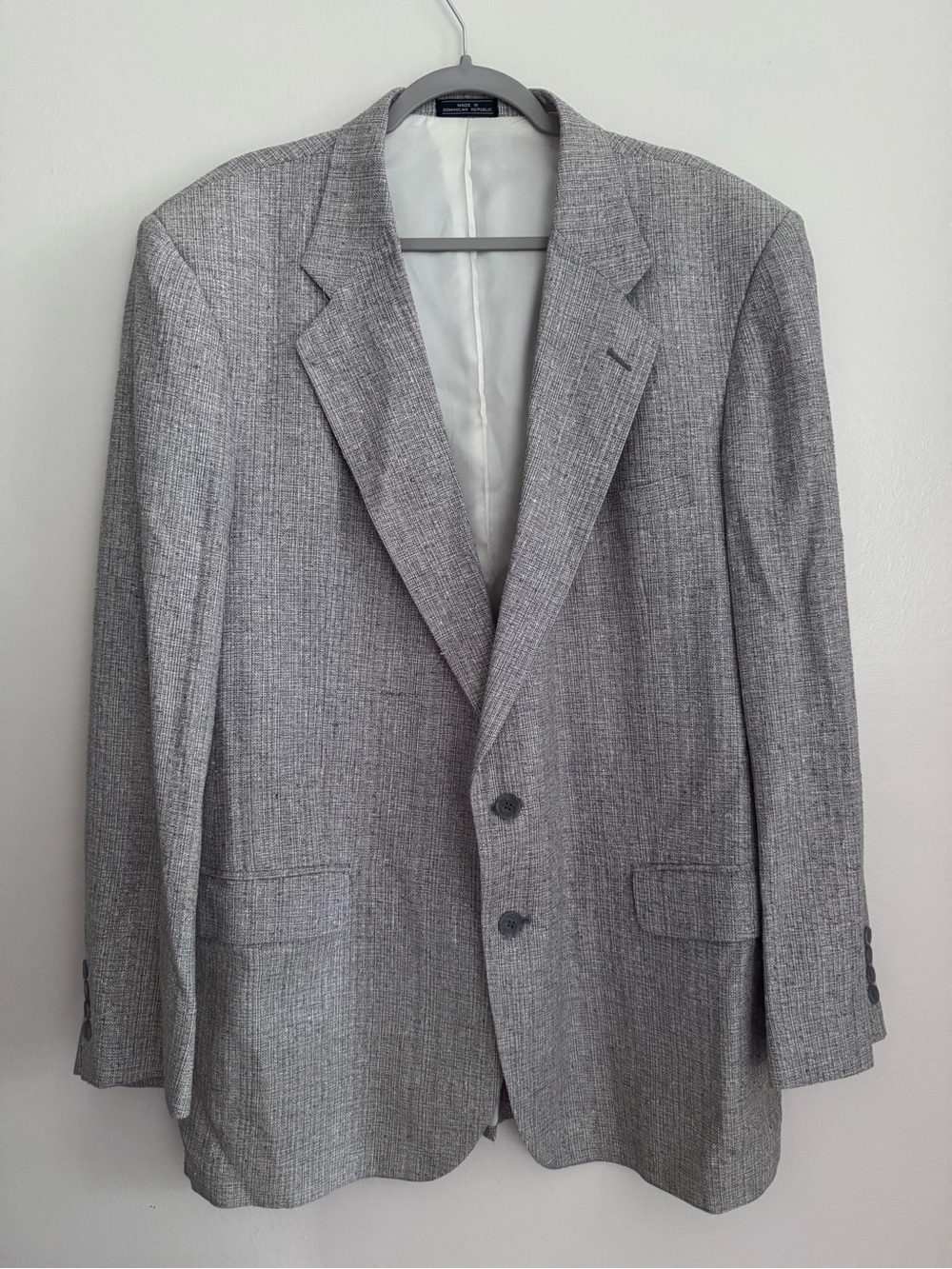 BARRINGTON 100% NATURAL SILK Classic Sport Coat Blazer - Men's Size 46L - Gray